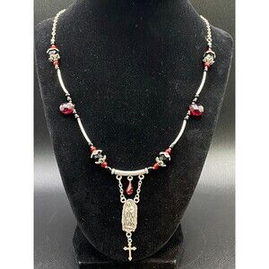 Handmade Our Lady of Guadalupe Necklace with Crystal & Glass Bead by Neanie-Bot